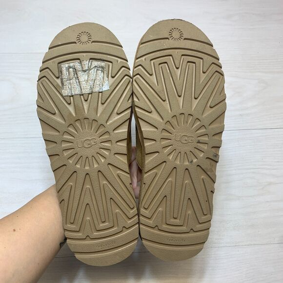 UGG x‎ Telfar Slipper Men\'s Size 9 Chestnut Logo Suede Sheepskin Lined Slip On main image 5